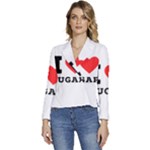 I love sugar  Women s Long Sleeve Revers Collar Cropped Jacket