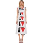 I love sugar  V-Neck Drawstring Shoulder Sleeveless Maxi Dress