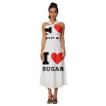 I love sugar  Sleeveless Cross Front Cocktail Midi Chiffon Dress