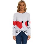 I love sugar  Long Sleeve Crew Neck Pullover Top