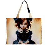 Cute Adorable Victorian Gothic Girl 3 Zipper Mini Tote Bag