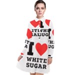 I love white sugar Long Sleeve Chiffon Shirt Dress