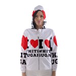 I love white sugar Women s Hooded Windbreaker