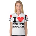 I love white sugar V-Neck Sport Mesh Tee