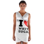 I love white sugar Wrap Front Bodycon Dress