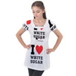 I love white sugar Puff Sleeve Tunic Top