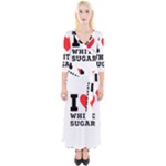 I love white sugar Quarter Sleeve Wrap Maxi Dress