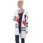 I love white sugar Longline Hooded Cardigan