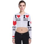 I love white sugar Long Sleeve Zip Up Bomber Jacket