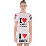 I love white sugar Drop Hem Mini Chiffon Dress