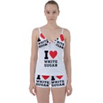 I love white sugar Tie Front Two Piece Tankini