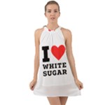 I love white sugar Halter Tie Back Chiffon Dress