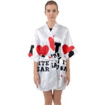 I love white sugar Half Sleeve Satin Kimono 