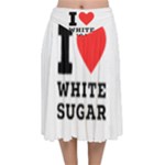 I love white sugar Velvet Flared Midi Skirt