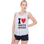 I love white sugar Bubble Hem Chiffon Tank Top