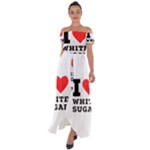 I love white sugar Off Shoulder Open Front Chiffon Dress