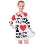 I love white sugar Kids  Quarter Sleeve Shirt Dress