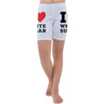 I love white sugar Kids  Lightweight Velour Capri Yoga Leggings