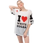 I love white sugar Oversized Chiffon Top