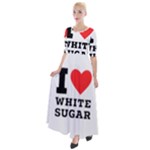 I love white sugar Half Sleeves Maxi Dress