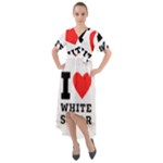 I love white sugar Front Wrap High Low Dress