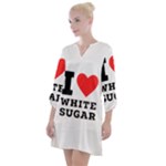 I love white sugar Open Neck Shift Dress