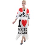 I love white sugar Quarter Sleeve Wrap Front Maxi Dress