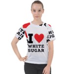 I love white sugar Women s Sport Raglan Tee