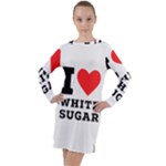 I love white sugar Long Sleeve Hoodie Dress