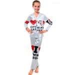 I love white sugar Kids  Satin Long Sleeve Pajamas Set