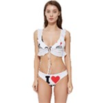 I love white sugar Low Cut Ruffle Edge Bikini Set