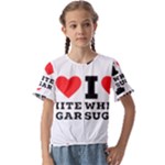 I love white sugar Kids  Cuff Sleeve Scrunch Bottom Tee