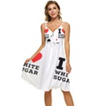 I love white sugar Sleeveless Tie Front Chiffon Dress