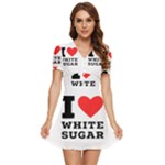 I love white sugar V-Neck High Waist Chiffon Mini Dress