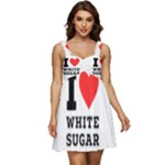 I love white sugar Ruffle Strap Babydoll Chiffon Dress