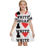 I love white sugar Kids  Short Sleeve Tiered Mini Dress