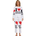 I love white sugar Womens  Long Sleeve Lightweight Pajamas Set