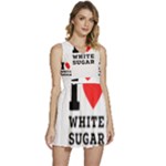 I love white sugar Sleeveless High Waist Mini Dress