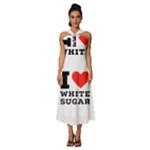 I love white sugar Sleeveless Cross Front Cocktail Midi Chiffon Dress