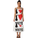 I love white sugar Square Neckline Tiered Midi Dress