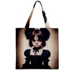 Cute Adorable Victorian Gothic Girl 4 Zipper Grocery Tote Bag