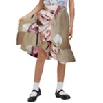 Cute Adorable Victorian Gothic Girl 5 Kids  Ruffle Flared Wrap Midi Skirt