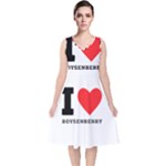 I love boysenberry  V-Neck Midi Sleeveless Dress 