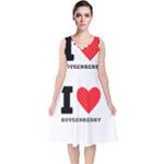 I love boysenberry  V-Neck Midi Sleeveless Dress 