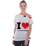 I love boysenberry  Off Shoulder Tie-Up Tee