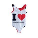 I love boysenberry  Kids  Frill Swimsuit