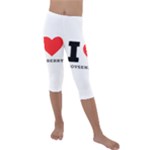 I love boysenberry  Kids  Lightweight Velour Capri Leggings 