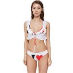 I love boysenberry  Low Cut Ruffle Edge Bikini Set