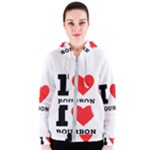 I love bourbon  Women s Zipper Hoodie