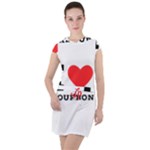 I love bourbon  Drawstring Hooded Dress